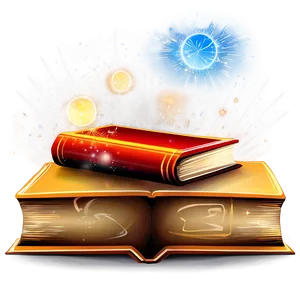 Open Book With Magic Vector Png Chy PNG Image