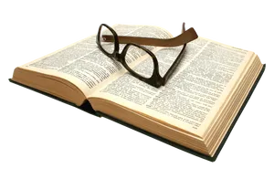 Open Bookwith Glasses PNG Image