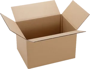 Open Cardboard Box Black Background PNG Image