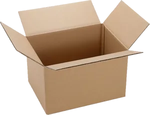 Open Cardboard Box Black Background PNG Image