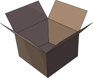 Open Cardboard Box Illustration PNG Image