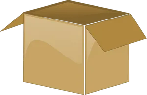 Open Cardboard Box Illustration PNG Image