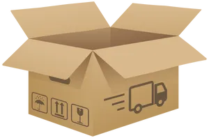Open Cardboard Box Illustration PNG Image