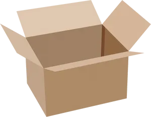 Open Cardboard Box Vector PNG Image