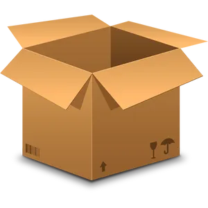 Open Cardboard Box Vector PNG Image