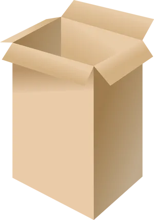 Open Cardboard Box Vector PNG Image