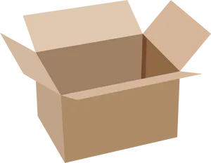Open Cardboard Box Vector PNG Image