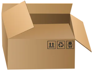 Open Cardboard Box PNG Image