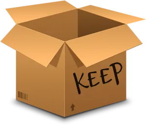 Open Cardboard Boxwith Keep Label PNG Image