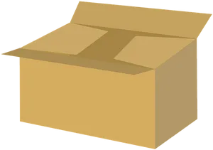 Open Cardboard Shipping Box PNG Image