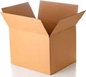 Open Cardboard Shipping Box PNG Image