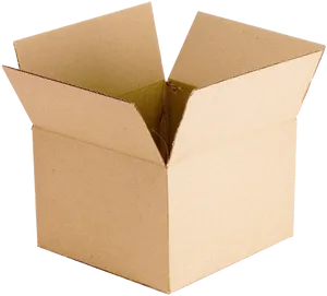 Open Cardboard Shipping Box PNG Image