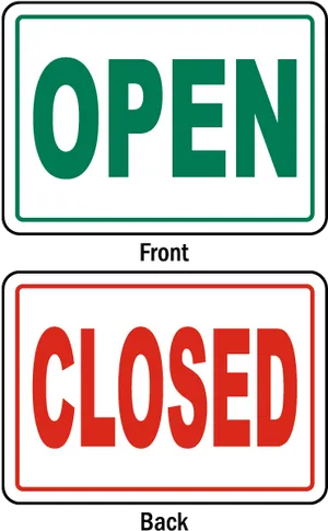 Open Closed Sign Flipside PNG Image