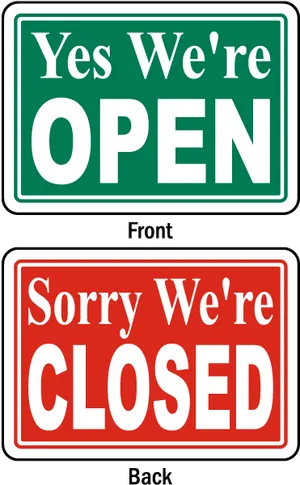 Open Closed Sign Flipside PNG Image