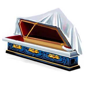 Open Coffin With Drapery Png Ajj44 PNG Image