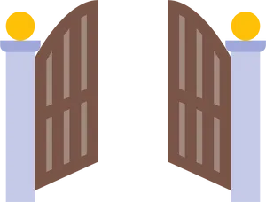 Open Garden Gate Illustration PNG Image