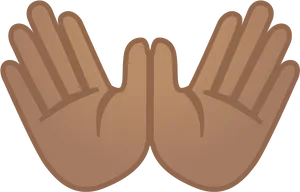 Open Hand Gesture Emoji PNG Image