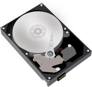 Open Hard Drive Illustration PNG Image