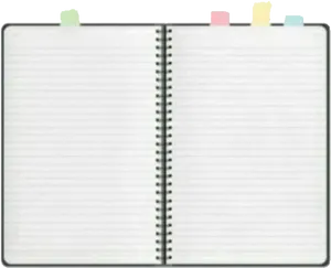 Open Notebookwith Colored Tabs PNG Image