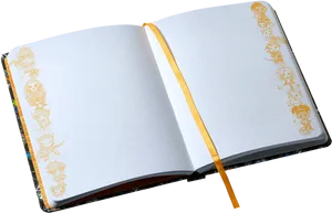 Open Notebookwith Decorative Elements PNG Image