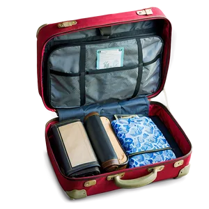 Open Suitcase Overhead View Png Vid PNG Image