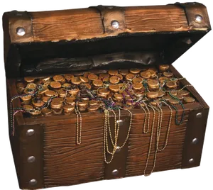 Open Treasure Chestwith Coinsand Jewelry PNG Image