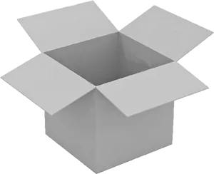 Open White Cardboard Box PNG Image