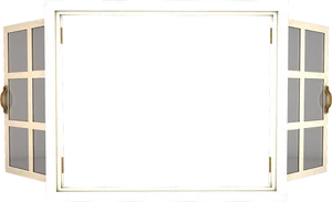 Open Window Frame Design PNG Image