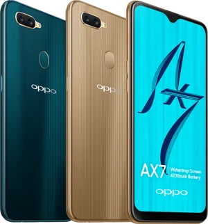 Oppo A X7 Dual Color Variants PNG Image