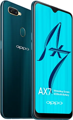 Oppo A X7 Smartphone Displayand Design PNG Image