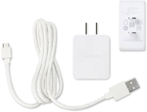 Oppo Chargerand Cable Set PNG Image