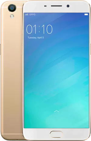 Oppo Gold Smartphone Display PNG Image