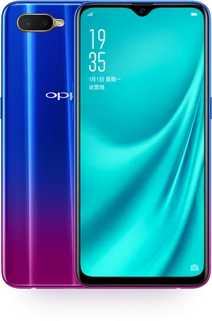 Oppo Smartphone Dual Camera Gradient Design PNG Image