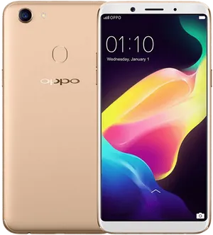 Oppo Smartphone Front Back View PNG Image