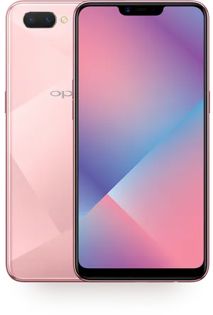 Oppo Smartphone Pink Gradient Design PNG Image