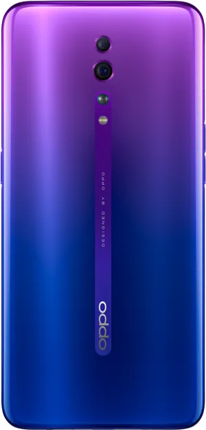 Oppo Smartphone Purple Gradient Back Camera Design PNG Image