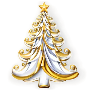 Opulent Gold And White Christmas Tree Png 19 PNG Image