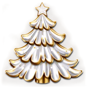 Opulent Gold And White Christmas Tree Png Poi PNG Image