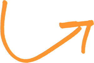 Orange Arrow Doodleon Grey Background PNG Image