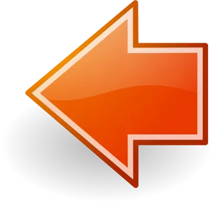 Orange Back Arrow Icon PNG Image