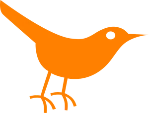 Orange Bird Silhouette PNG Image