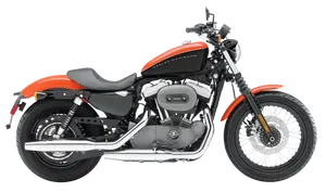 Orange Black Harley Davidson Motorcycle PNG Image