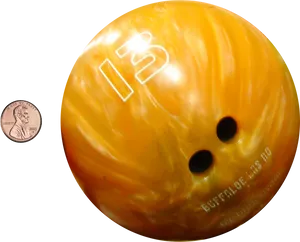 Orange Bowling Ball Number13 PNG Image