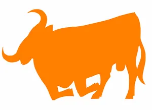 Orange Bull Silhouette PNG Image