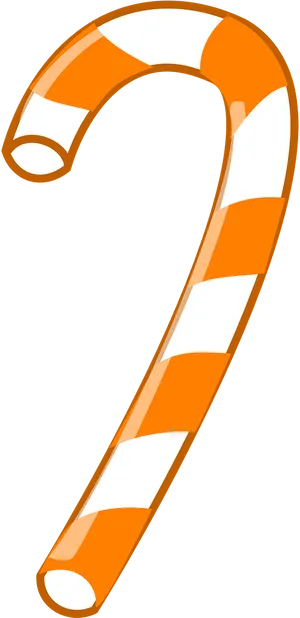 Orange Candy Cane Graphic PNG Image