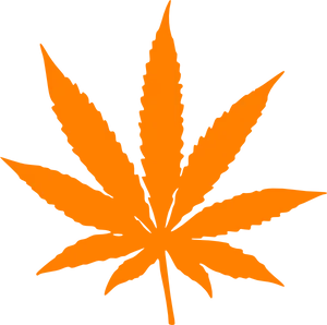 Orange Cannabis Leaf Graphic PNG Image