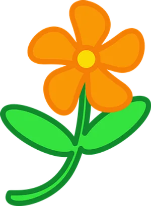 Orange Cartoon Flower PNG Image