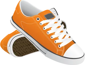 Orange Casual Sneaker Illustration.png PNG Image