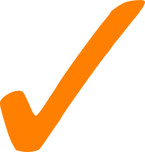 Orange Check Mark Graphic PNG Image