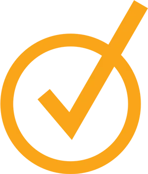 Orange Check Mark Icon PNG Image